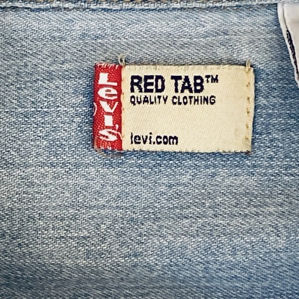 Vintage Levi's Red Tab Denim Shirt Mens XL Metal Buttons Long Sleeve Casual